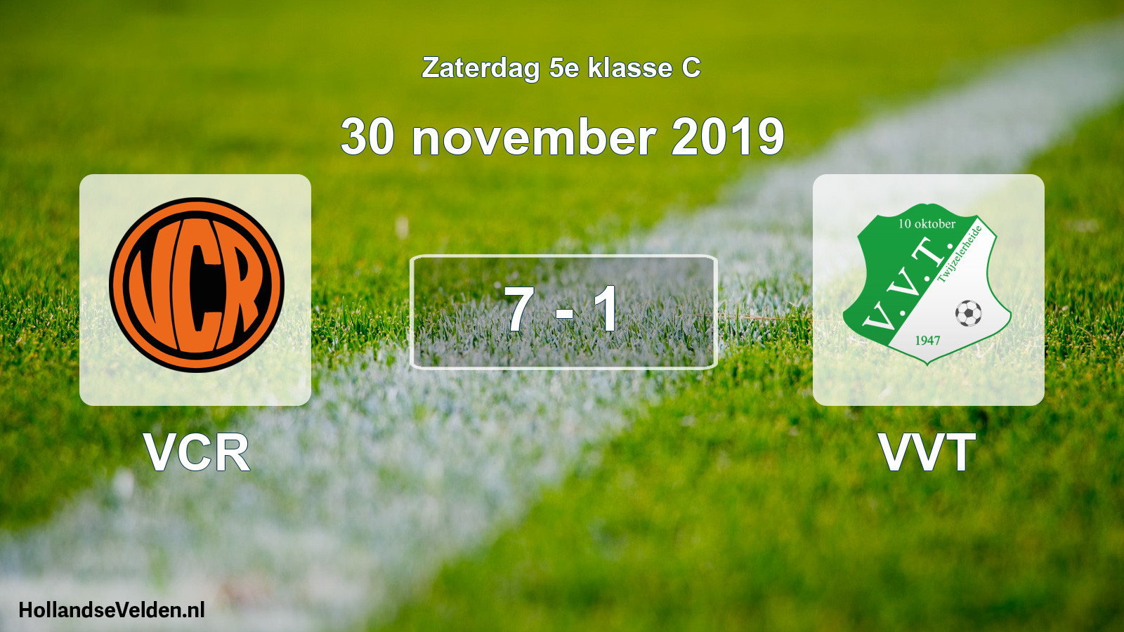 Total number of matches played: VCR - VVT 7 - 1 (30 November 2019)