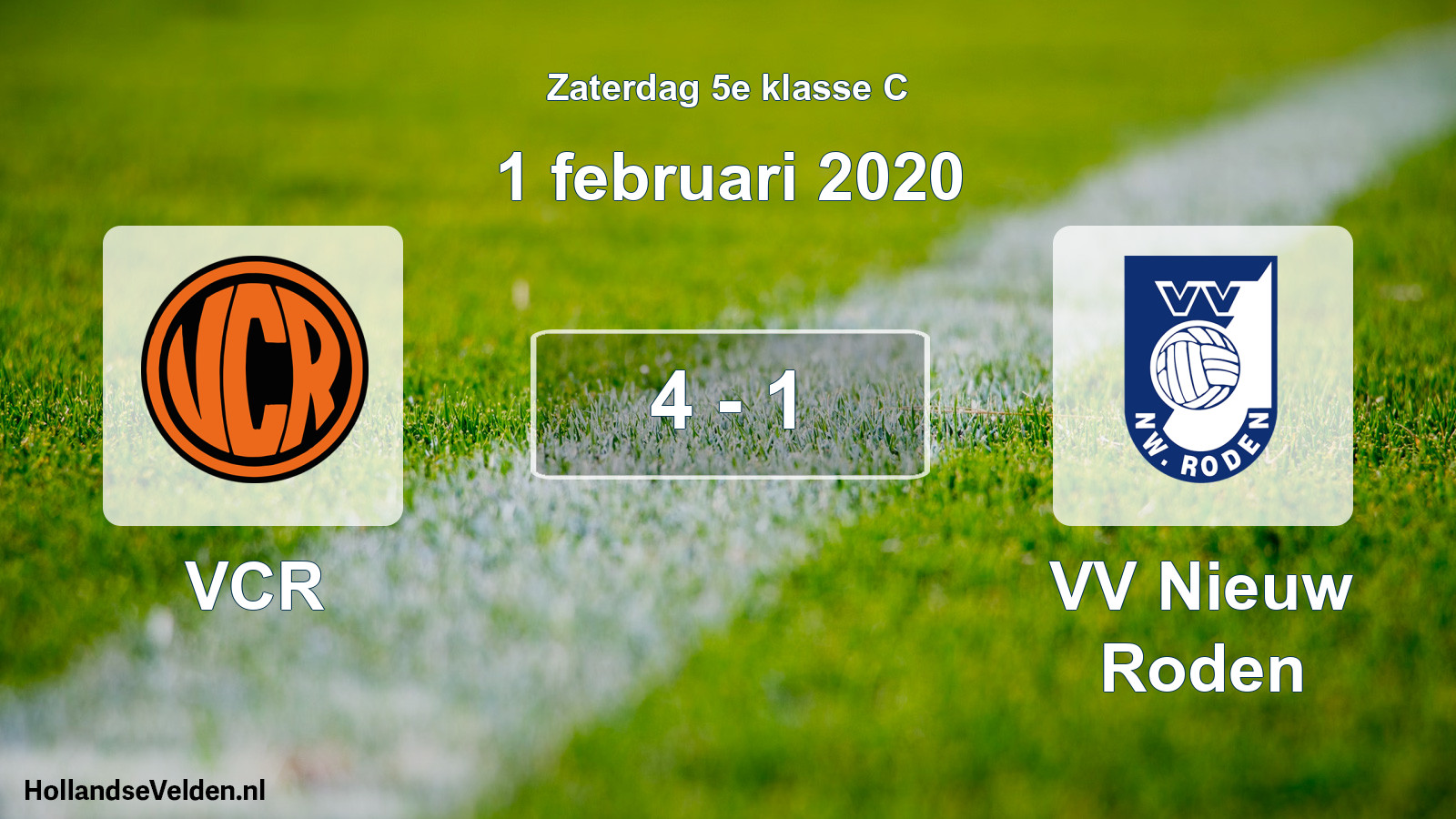 Total number of matches played: VCR - VV Nieuw Roden 4 - 1 (1 February 2020)
