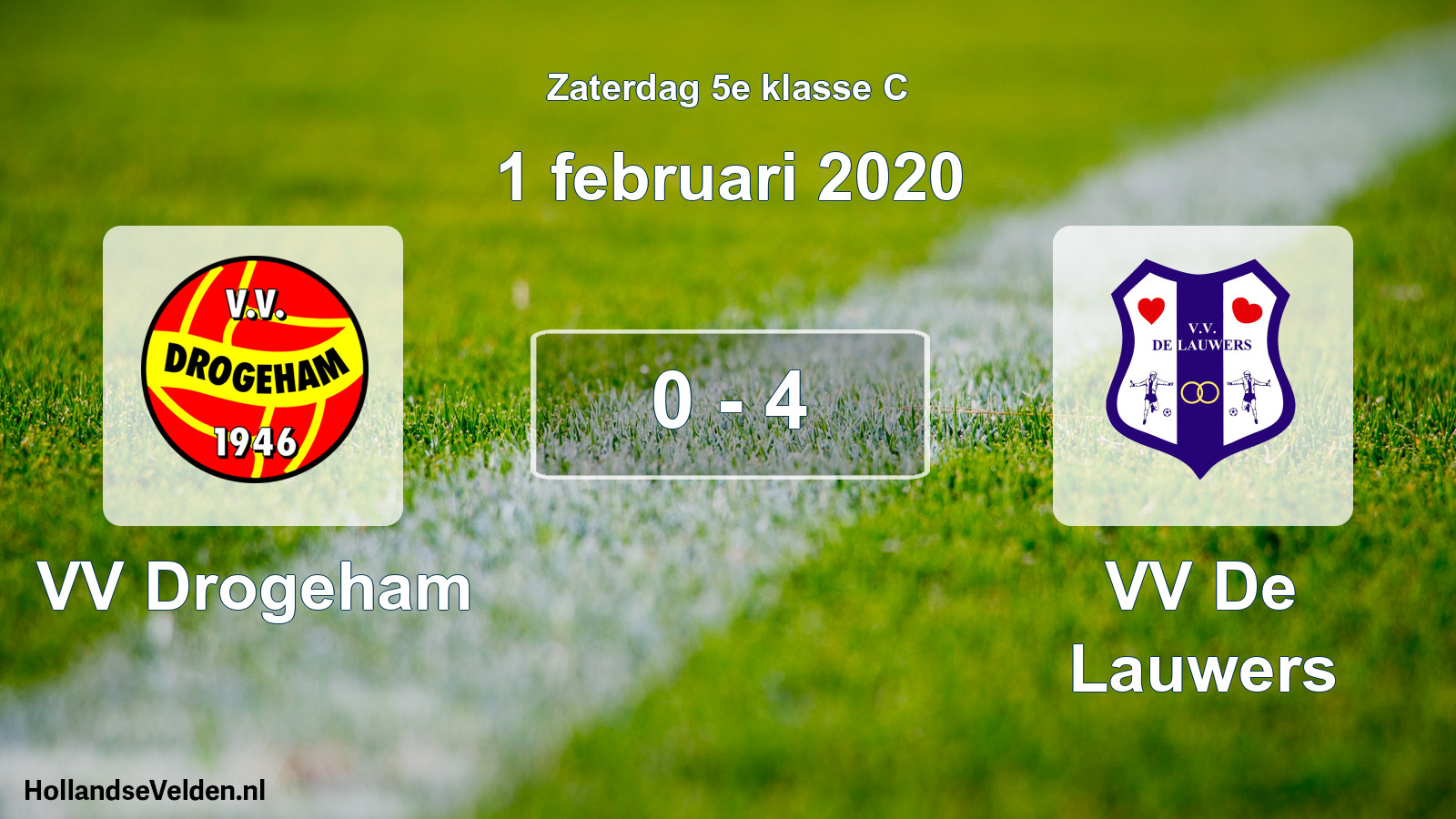 Total number of matches played: VV Drogeham - VV De Lauwers 0 - 4 (1 February 2020)