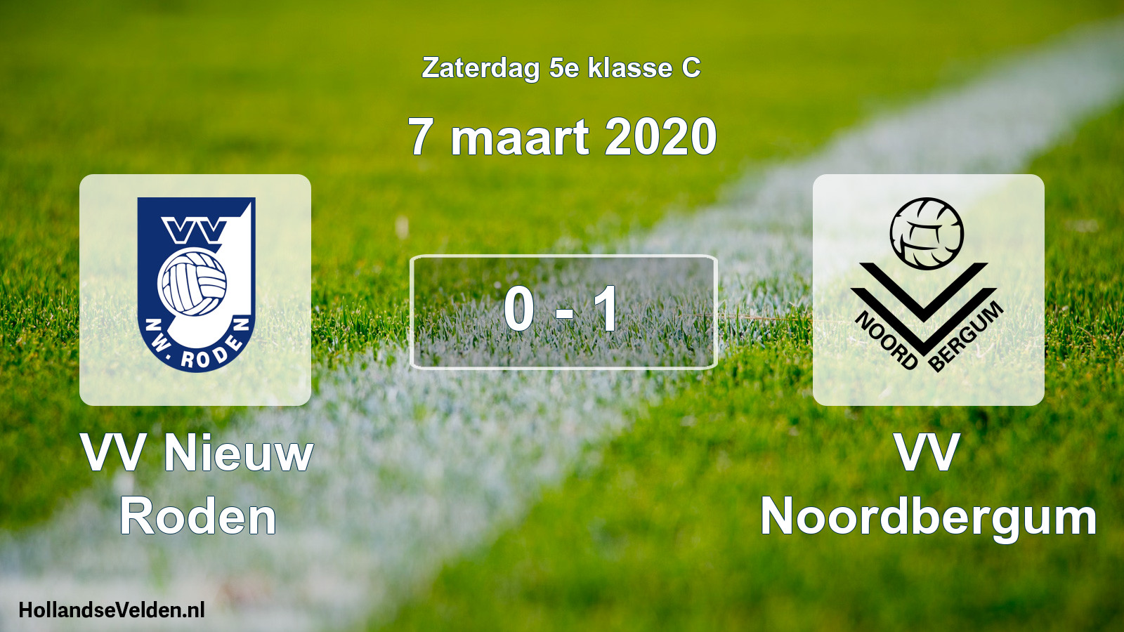 Total number of matches played: VV Nieuw Roden - VV Noordbergum 0 - 1 (7 March 2020)