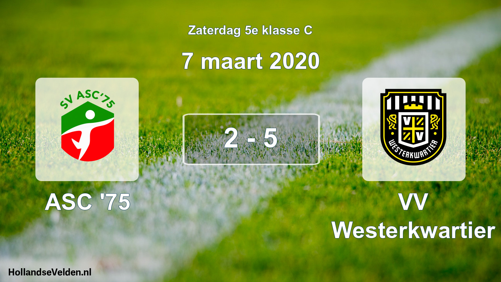 Total number of matches played: ASC '75 - VV Westerkwartier 2 - 5 (7 March 2020)