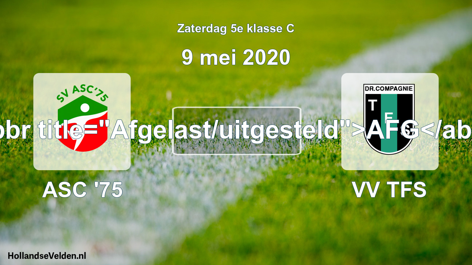 Scheduled Match: ASC '75 - VV TFS (9 May 2020)