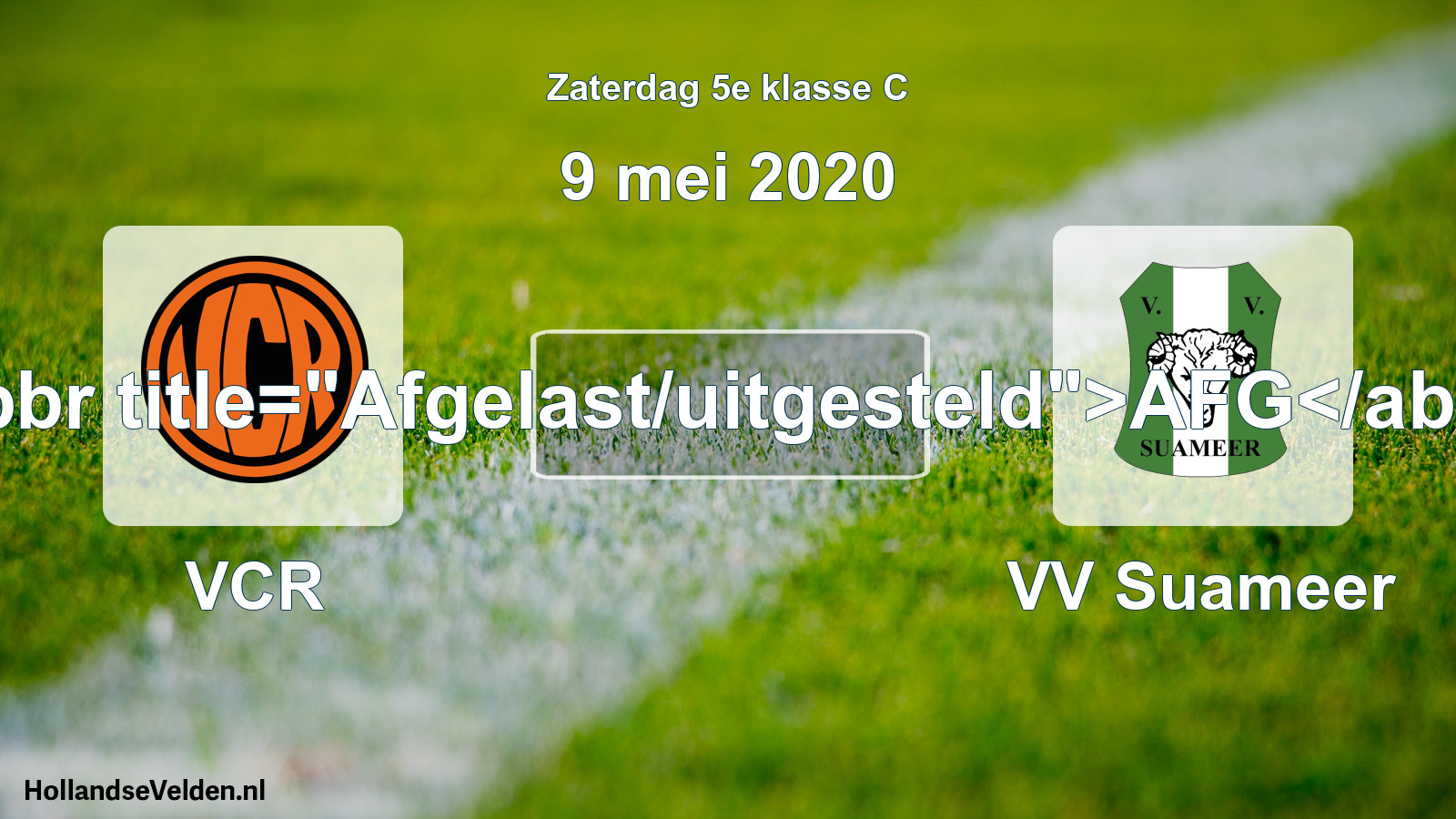 Scheduled Match: VCR - VV Suameer (9 May 2020)