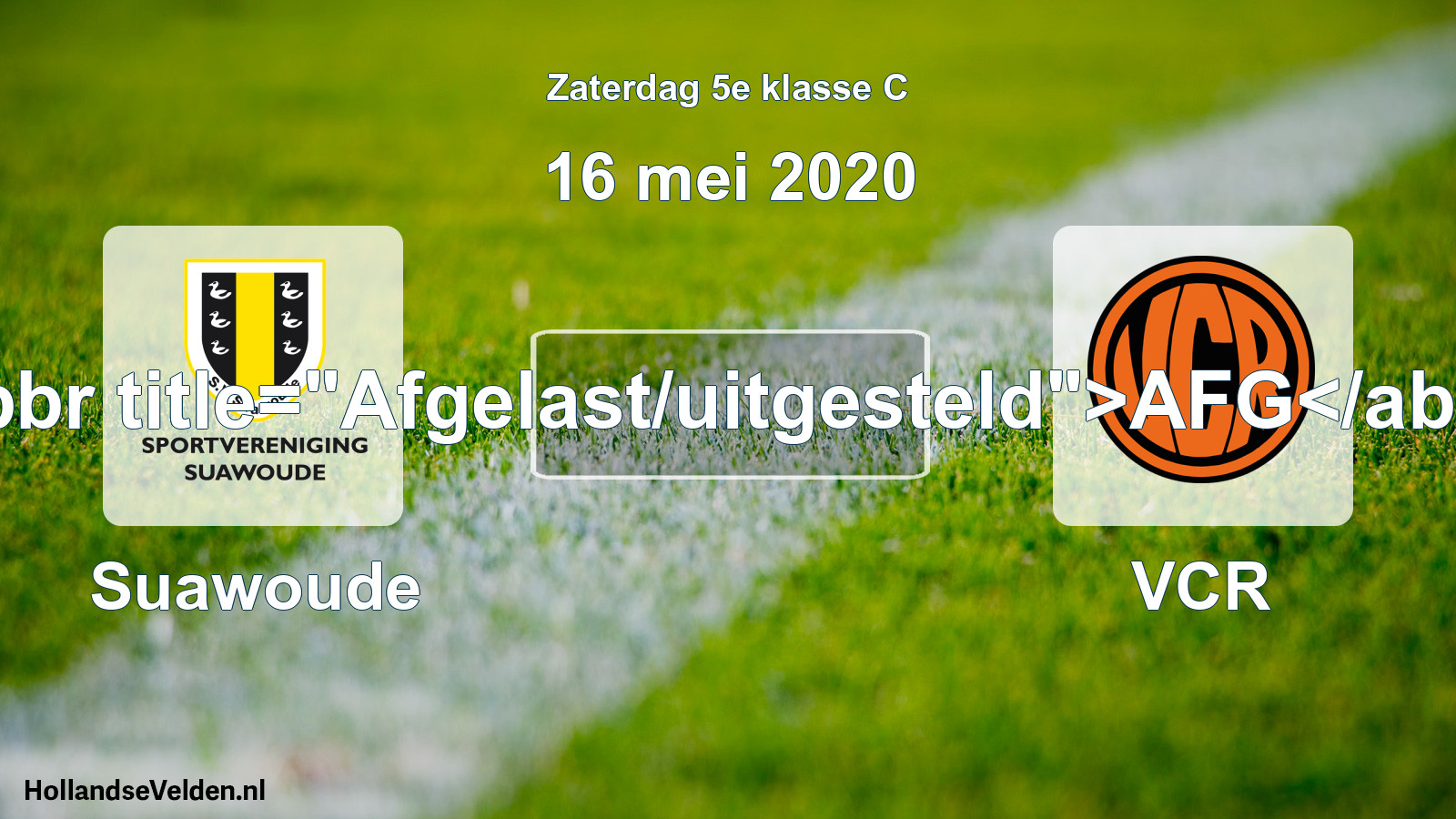 Scheduled Match: Suawoude - VCR (16 May 2020)