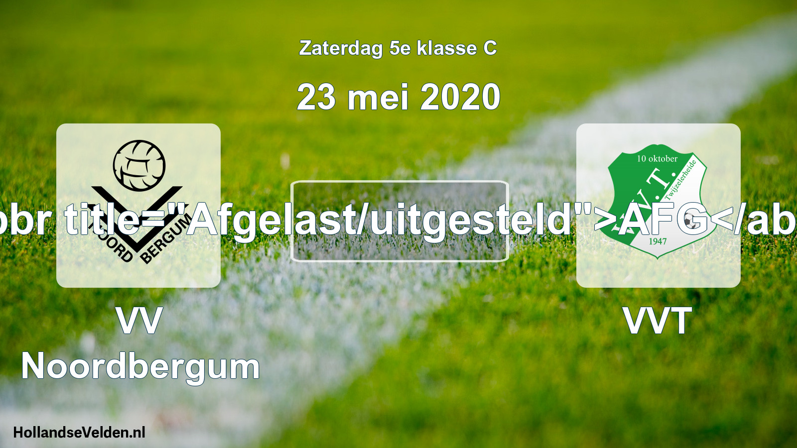 Scheduled Match: VV Noordbergum - VVT (23 May 2020)