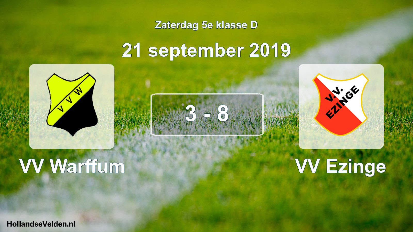 Total number of matches played: VV Warffum - VV Ezinge 3 - 8 (21 September 2019)