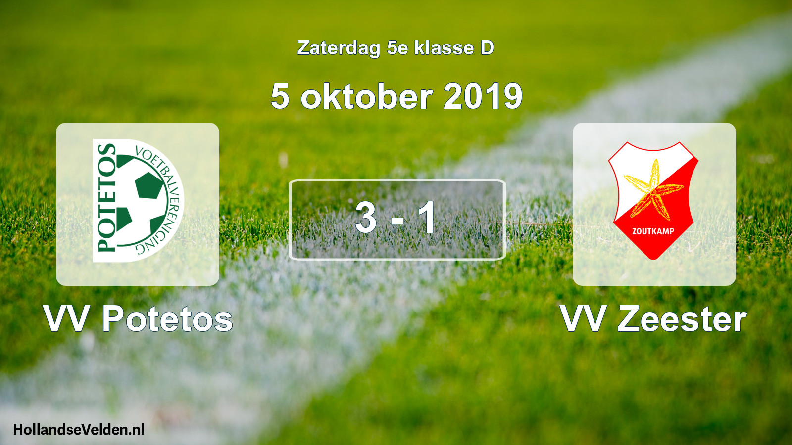 Total number of matches played: VV Potetos - VV Zeester 3 - 1 (5 October 2019)