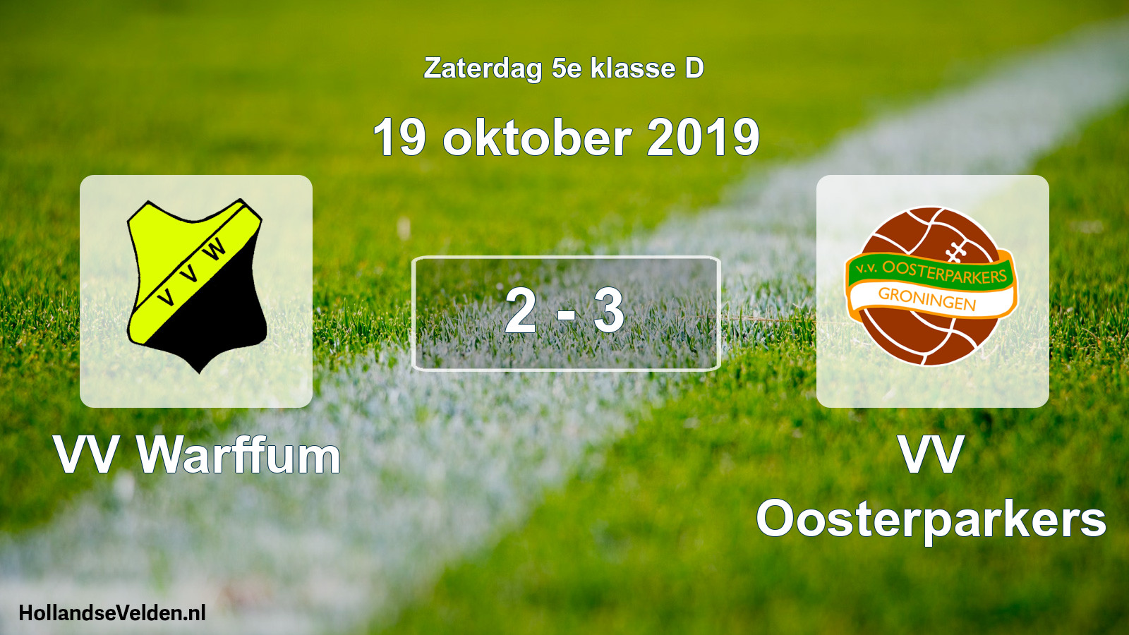 Total number of matches played: VV Warffum - VV Oosterparkers 2 - 3 (19 October 2019)