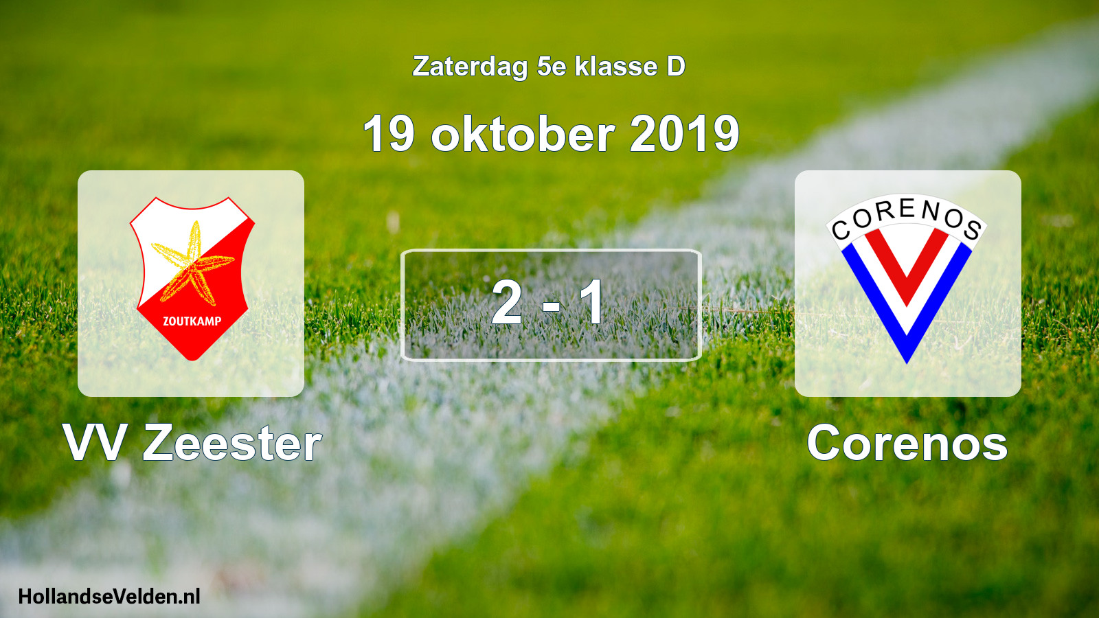 Total number of matches played: VV Zeester - Corenos 2 - 1 (19 October 2019)