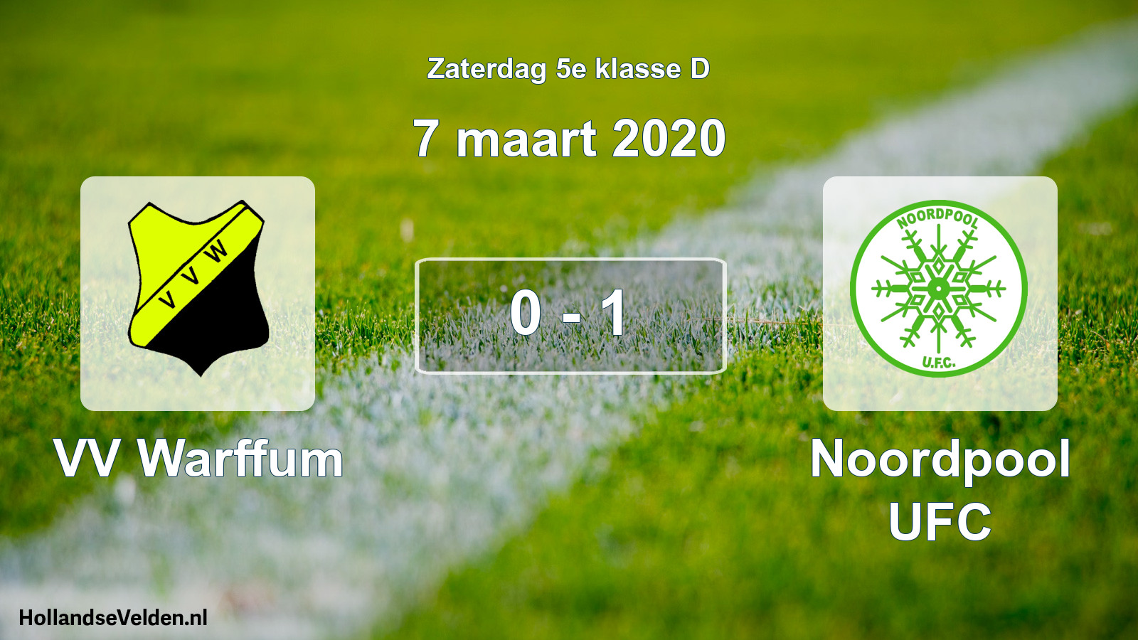 Total number of matches played: VV Warffum - Noordpool UFC 0 - 1 (7 March 2020)