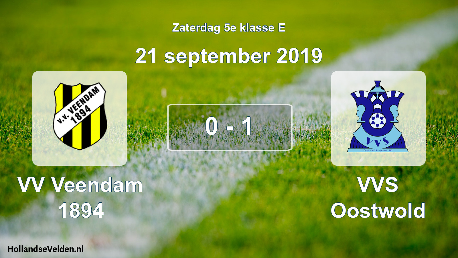 Total number of matches played: VV Veendam 1894 - VVS Oostwold 0 - 1 (21 September 2019)