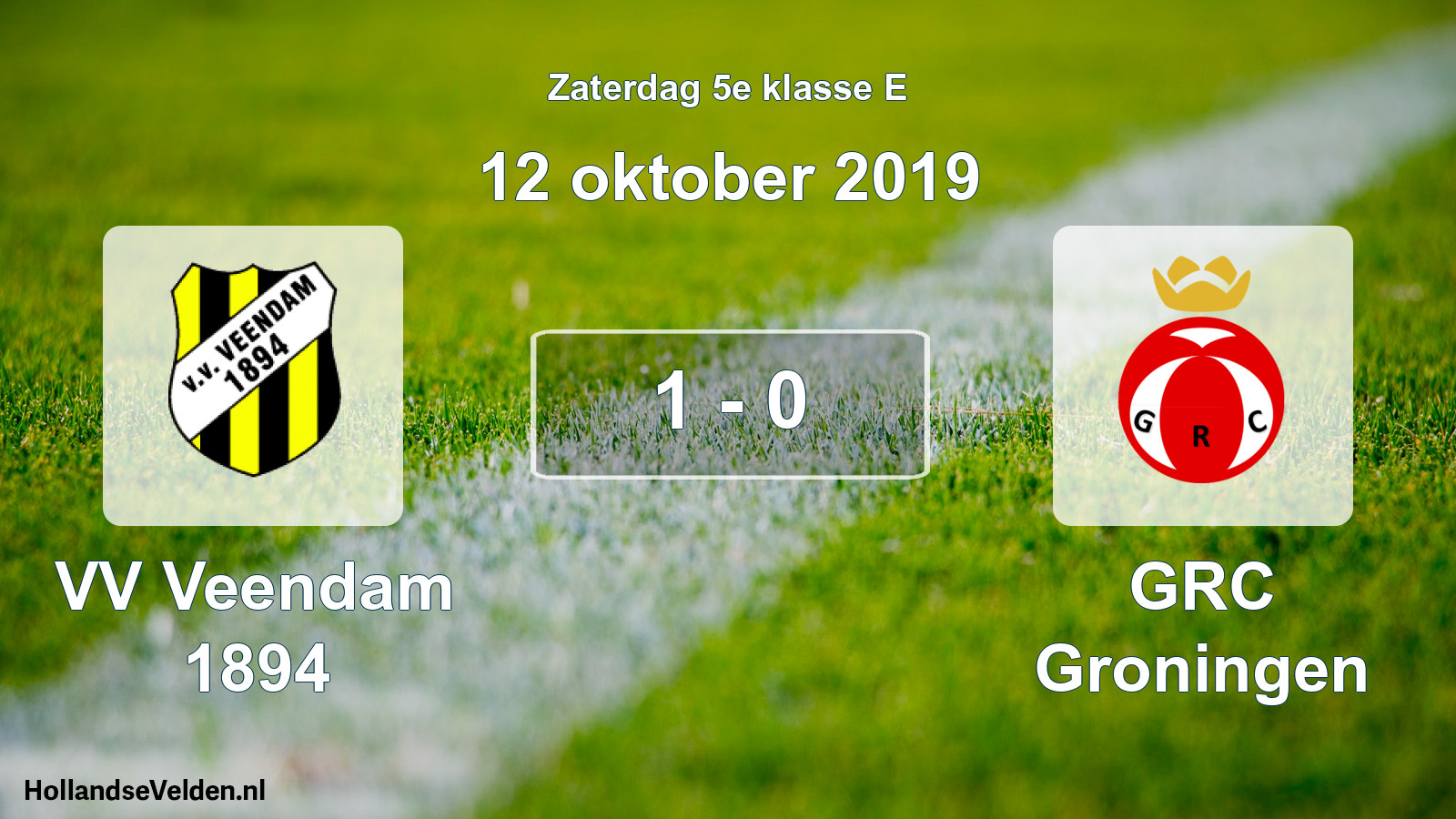 Total number of matches played: VV Veendam 1894 - GRC Groningen 1 - 0 (12 October 2019)