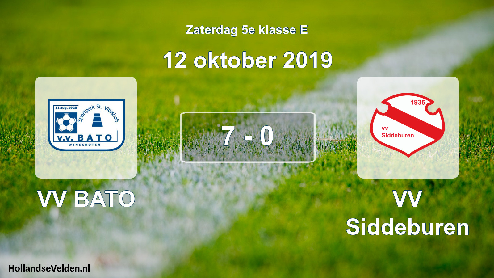 Total number of matches played: VV BATO - VV Siddeburen 7 - 0 (12 October 2019)