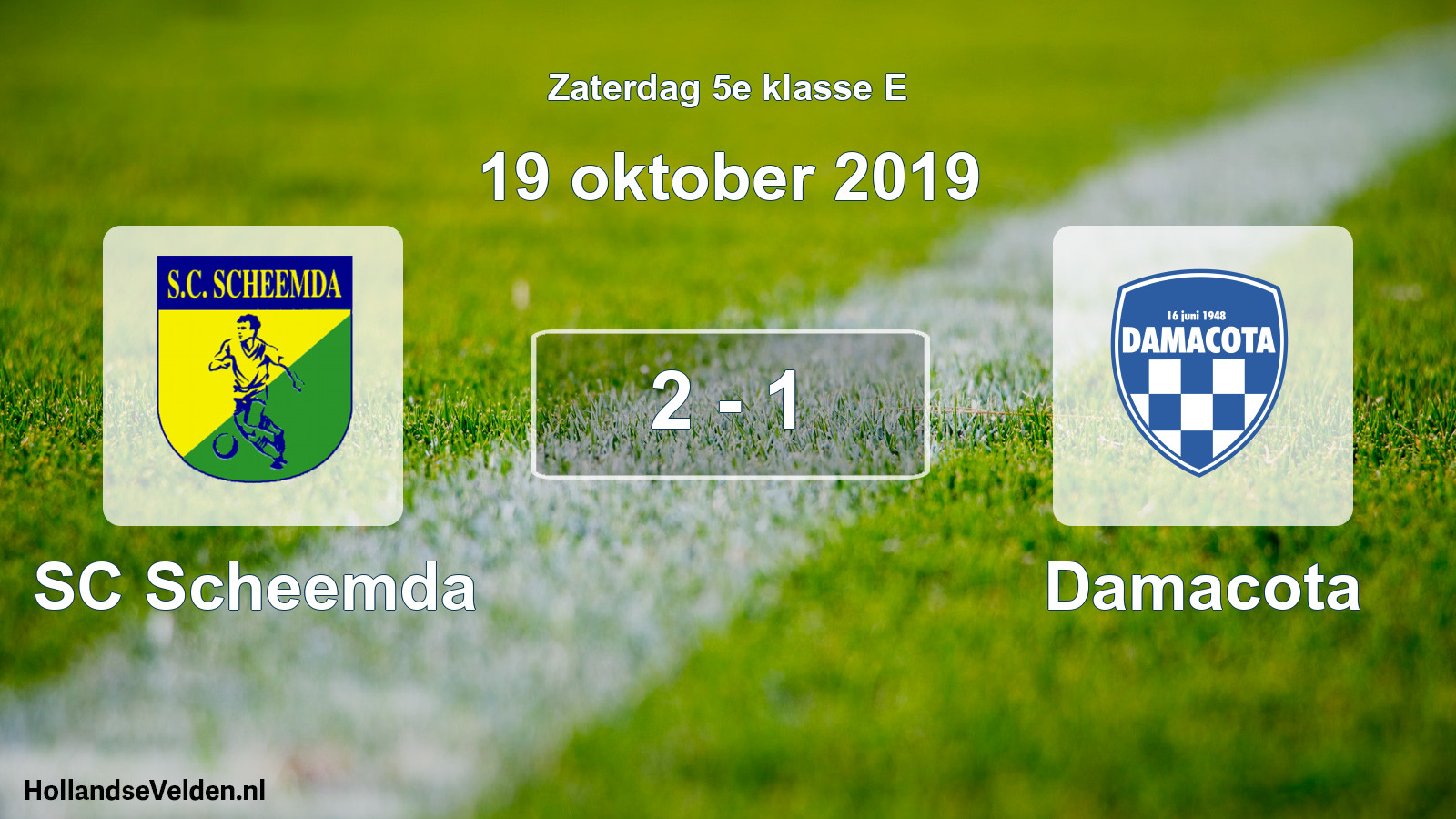 Total number of matches played: SC Scheemda - Damacota 2 - 1 (19 October 2019)