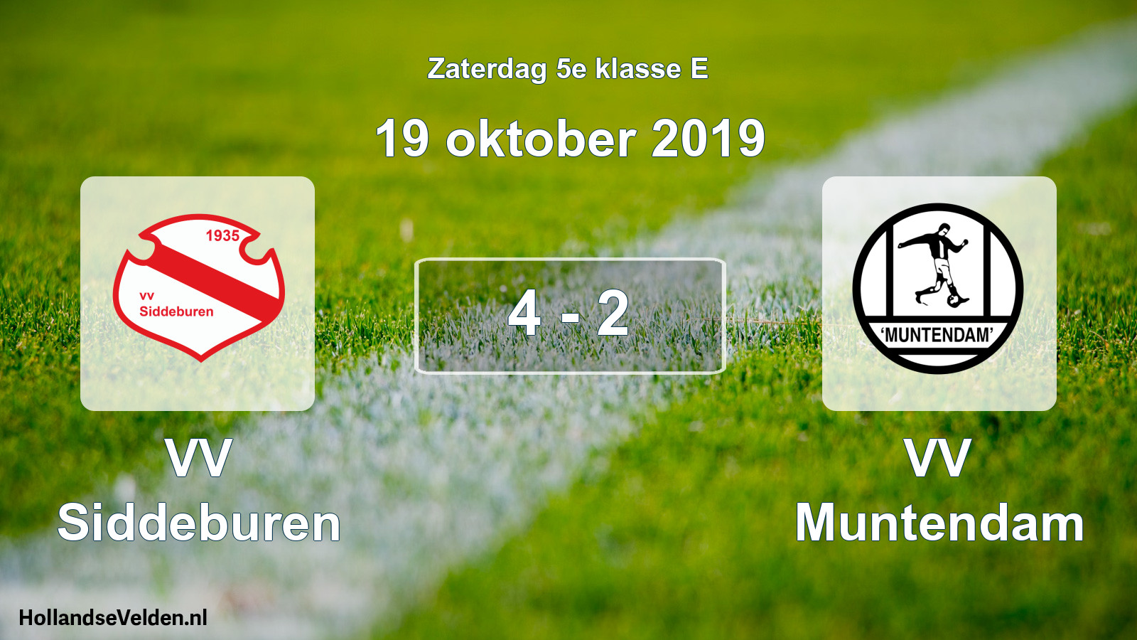 Total number of matches played: VV Siddeburen - VV Muntendam 4 - 2 (19 October 2019)