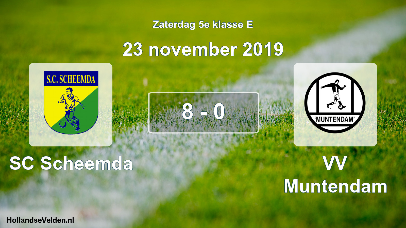 Total number of matches played: SC Scheemda - VV Muntendam 8 - 0 (23 November 2019)