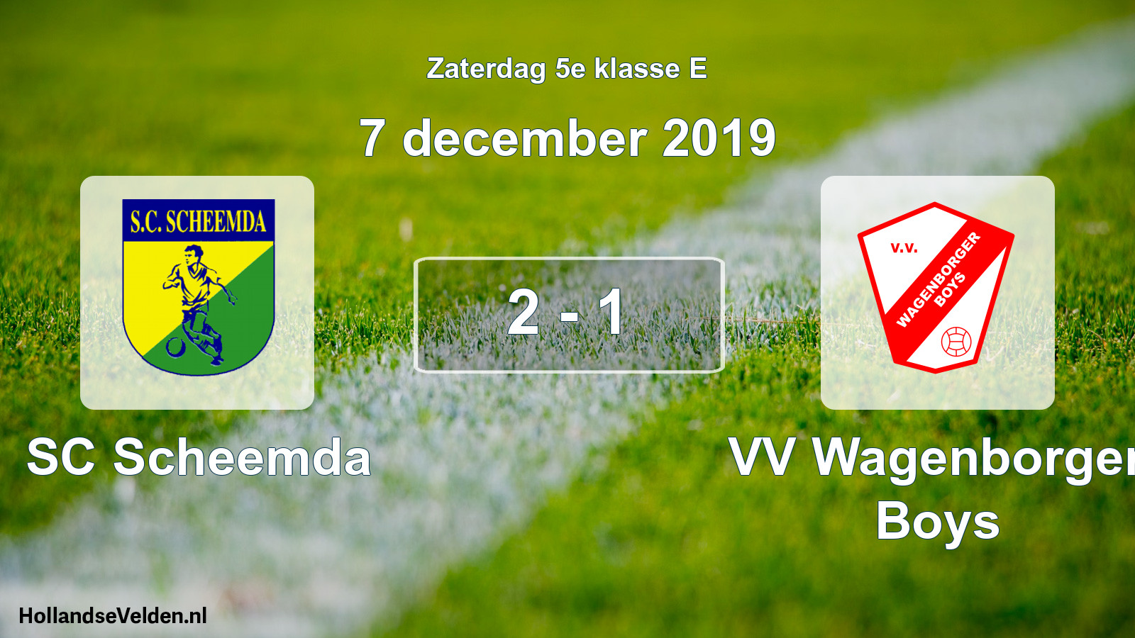 Total number of matches played: SC Scheemda - VV Wagenborger Boys 2 - 1 (7 December 2019)