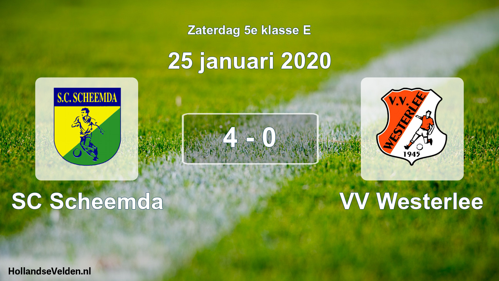 Total number of matches played: SC Scheemda - VV Westerlee 4 - 0 (25 January 2020)