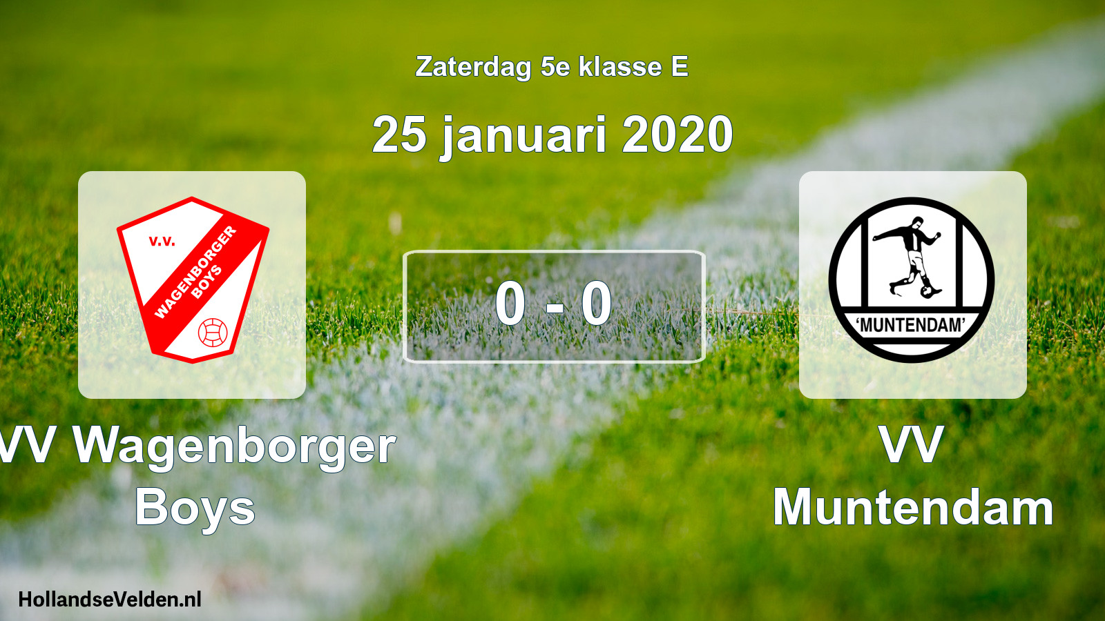 Total number of matches played: VV Wagenborger Boys - VV Muntendam 0 - 0 (25 January 2020)