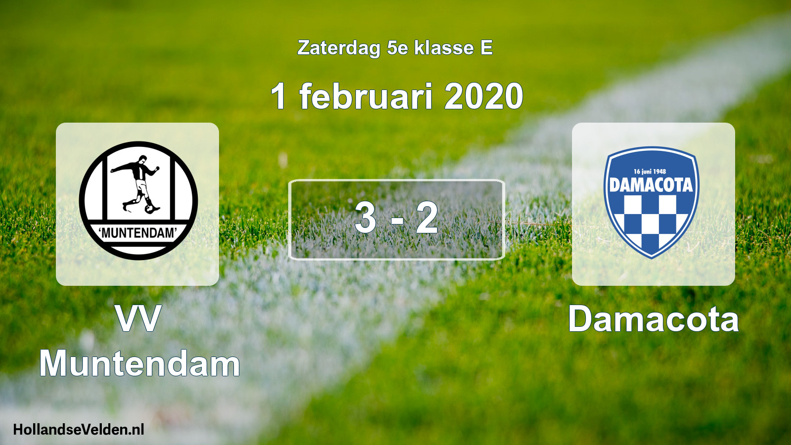 Total number of matches played: VV Muntendam - Damacota 3 - 2 (1 February 2020)