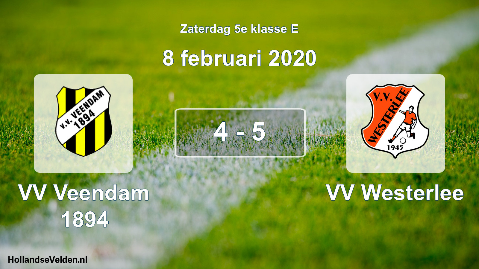 Total number of matches played: VV Veendam 1894 - VV Westerlee 4 - 5 (8 February 2020)