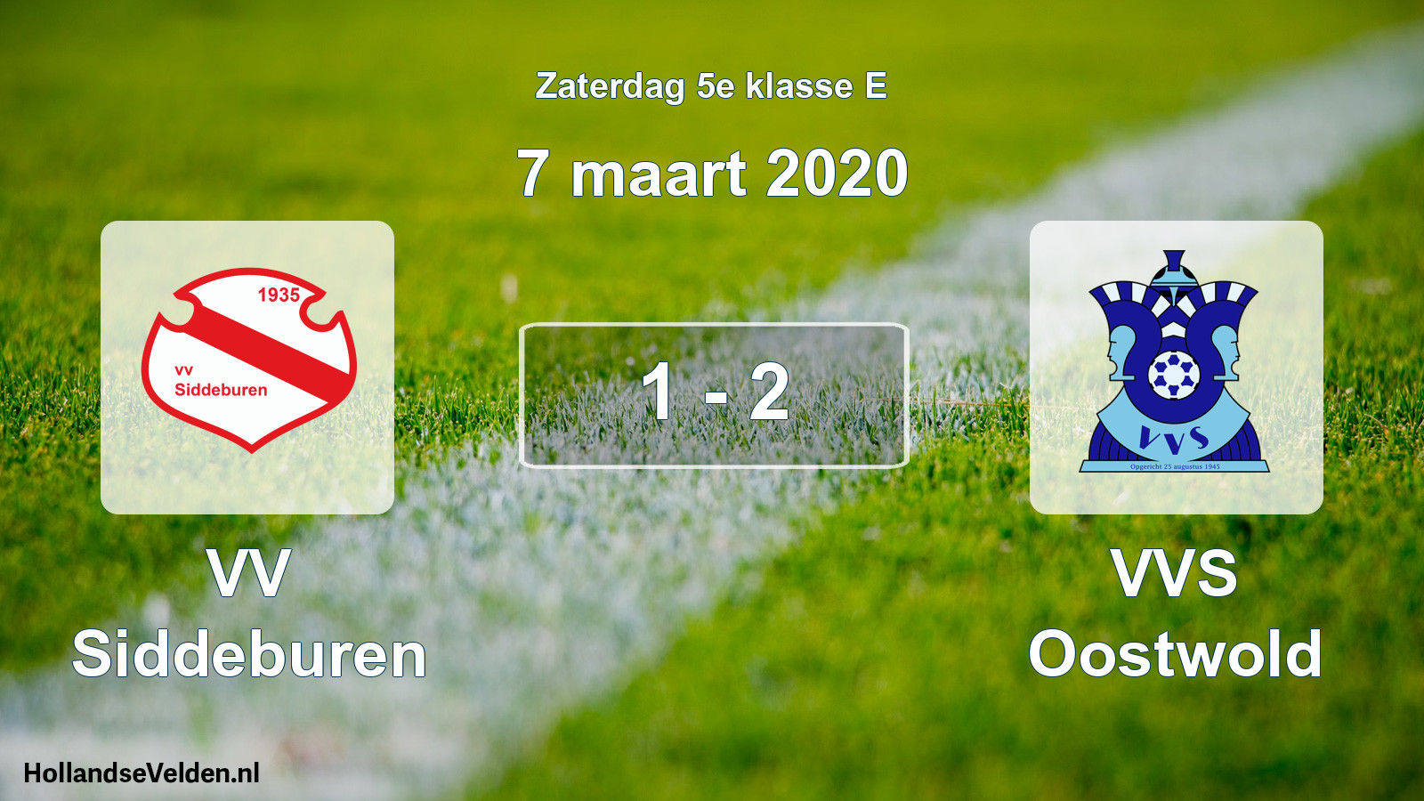 Total number of matches played: VV Siddeburen - VVS Oostwold 1 - 2 (7 March 2020)