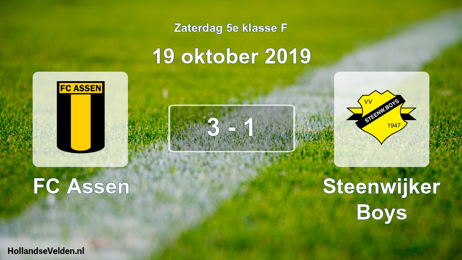 Total number of matches played: FC Assen - Steenwijker Boys 3 - 1 (19 October 2019)