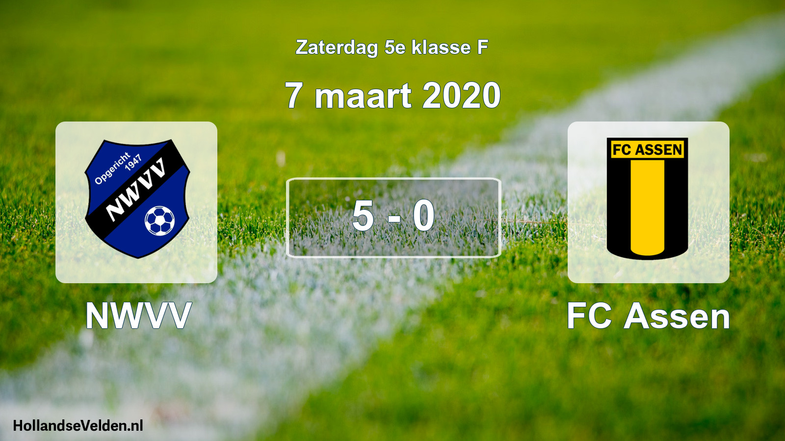 Total number of matches played: NWVV - FC Assen 5 - 0 (7 March 2020)