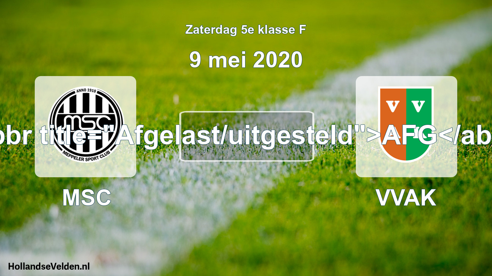 Scheduled Match: MSC - VVAK (9 May 2020)