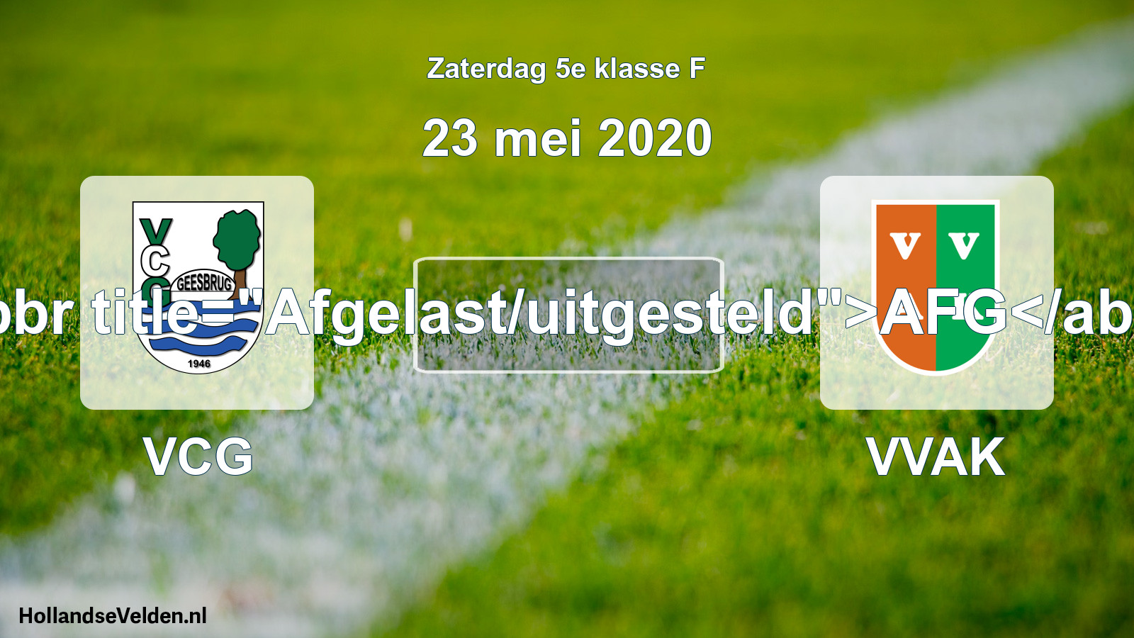 Scheduled Match: VCG - VVAK (23 May 2020)