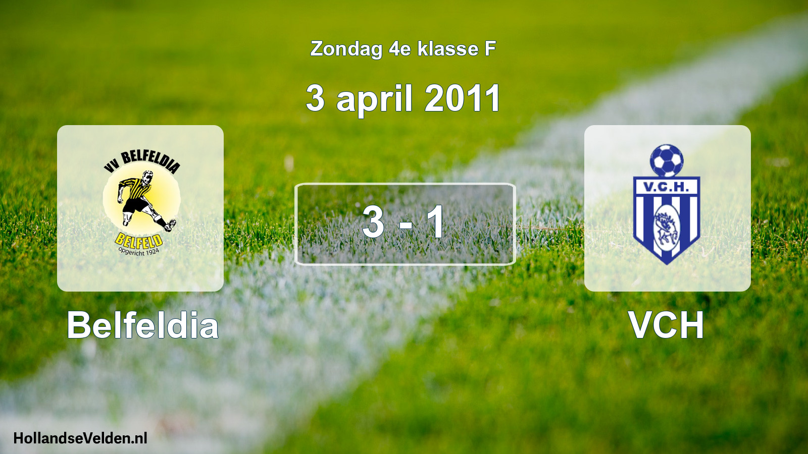 Total number of matches played: Belfeldia - VCH 3 - 1 (3 April 2011)