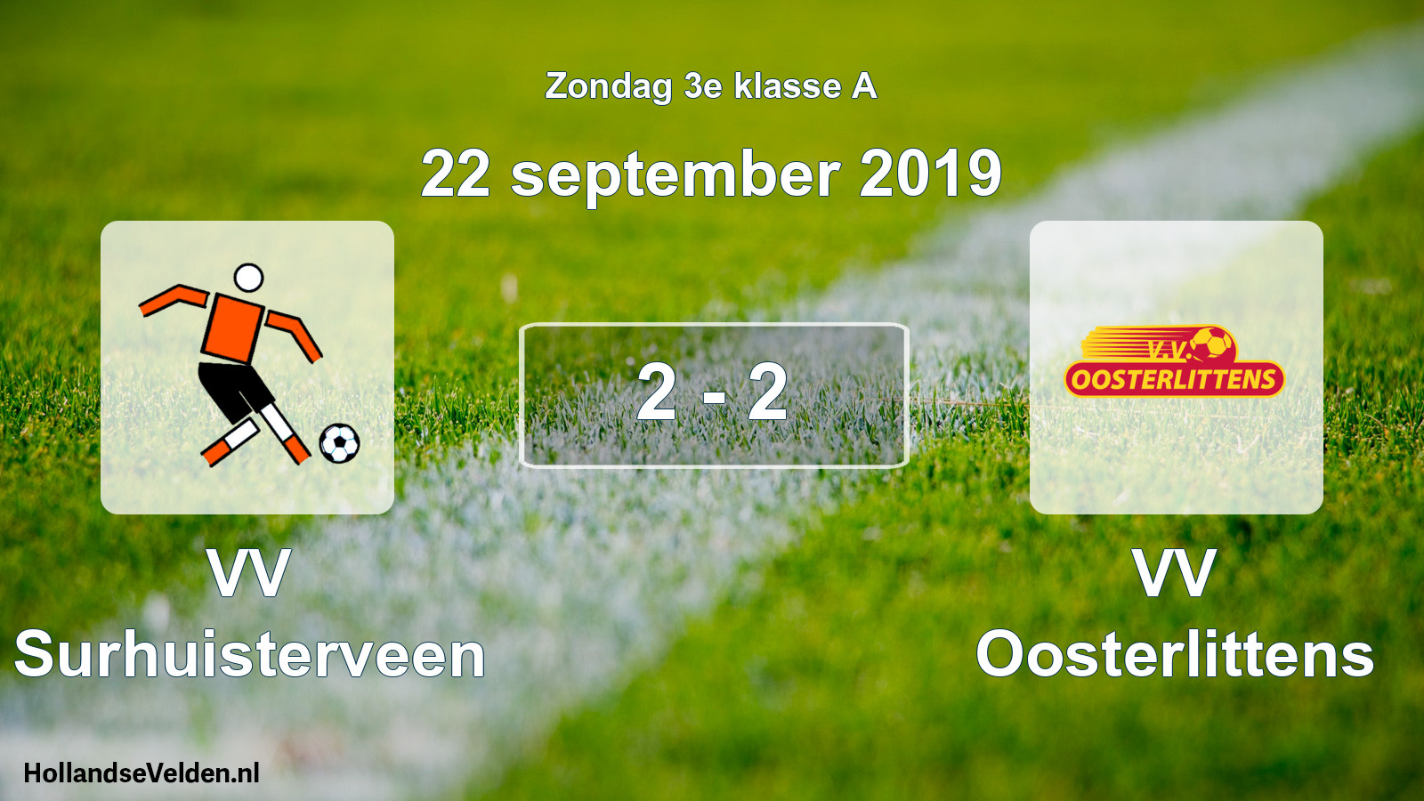 Total number of matches played: VV Surhuisterveen - VV Oosterlittens 2 - 2 (22 September 2019)