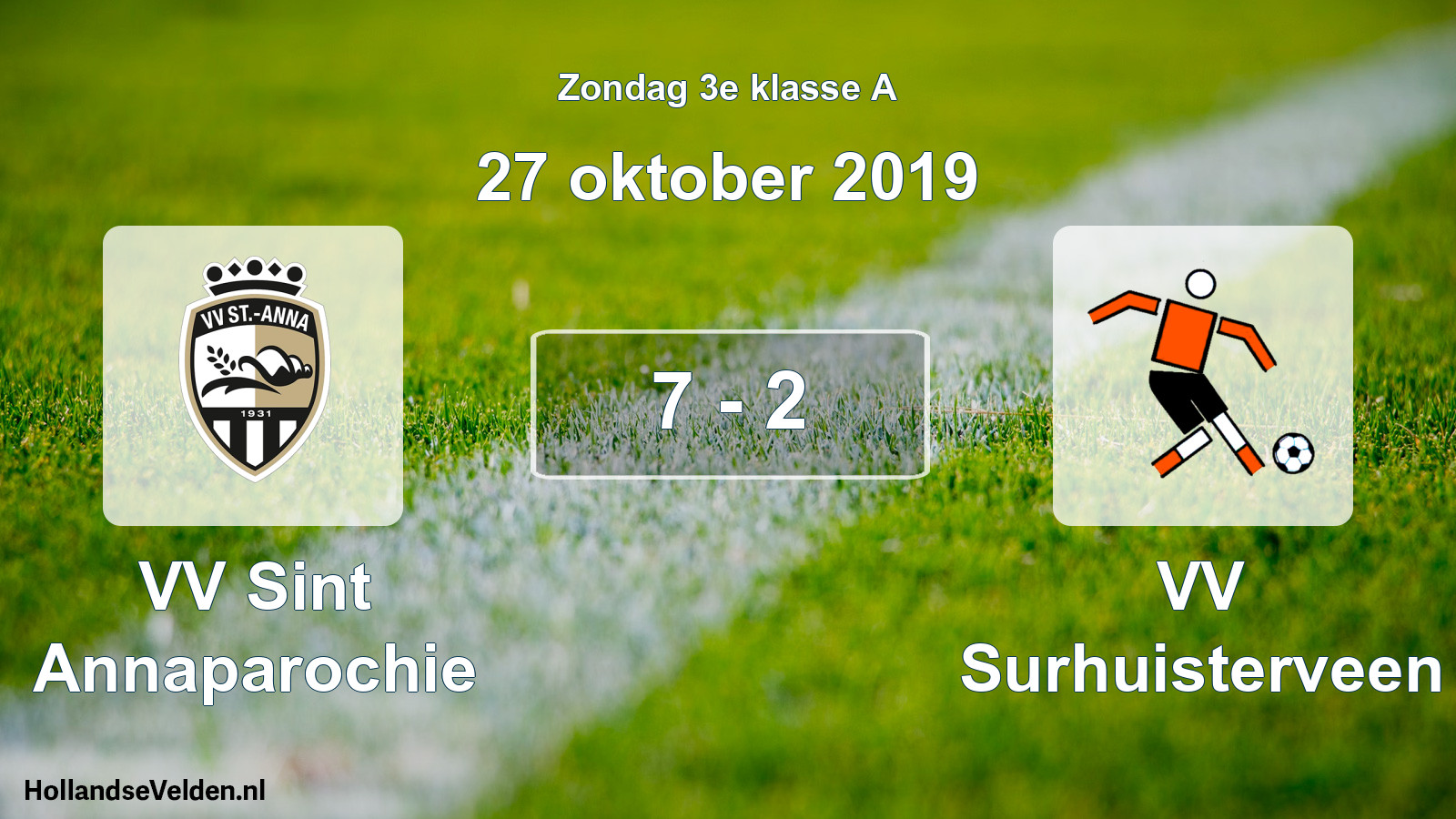 Total number of matches played: VV Sint Annaparochie - VV Surhuisterveen 7 - 2 (27 October 2019)