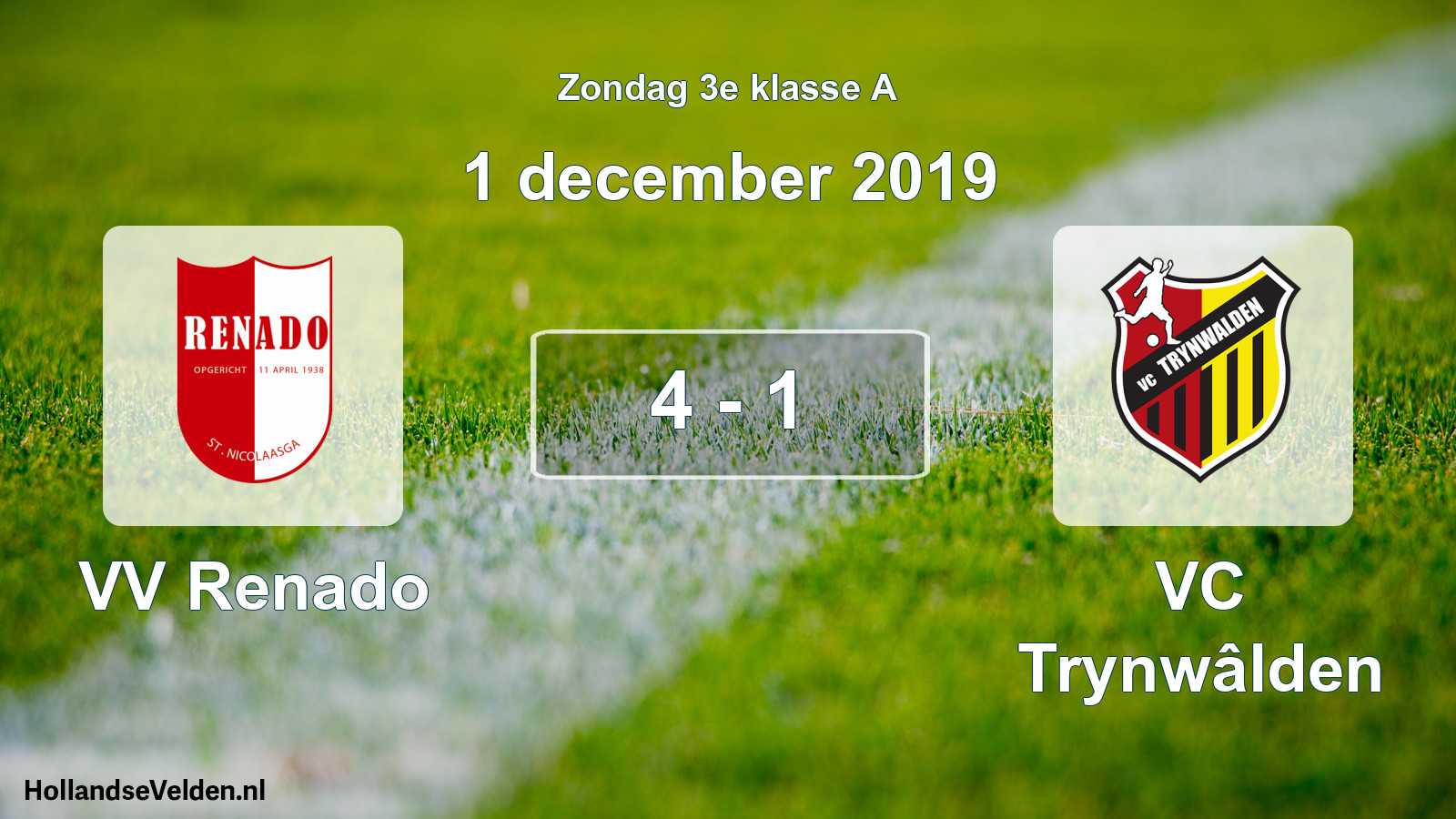 Total number of matches played: VV Renado - VC Trynwâlden 4 - 1 (1 December 2019)