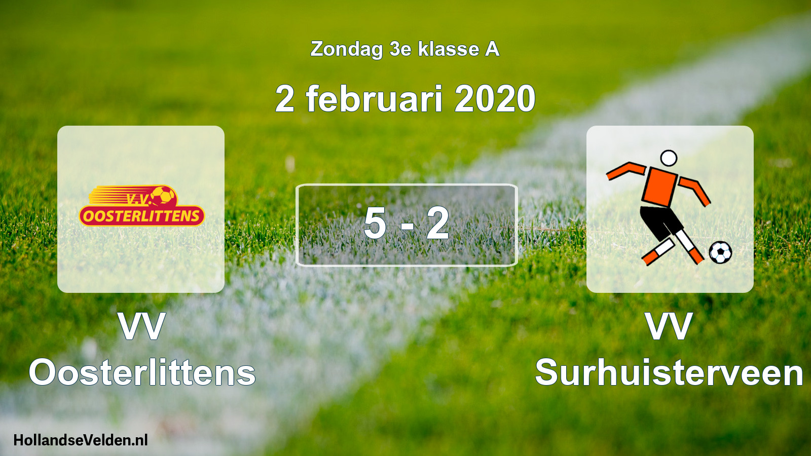 Total number of matches played: VV Oosterlittens - VV Surhuisterveen 5 - 2 (2 February 2020)