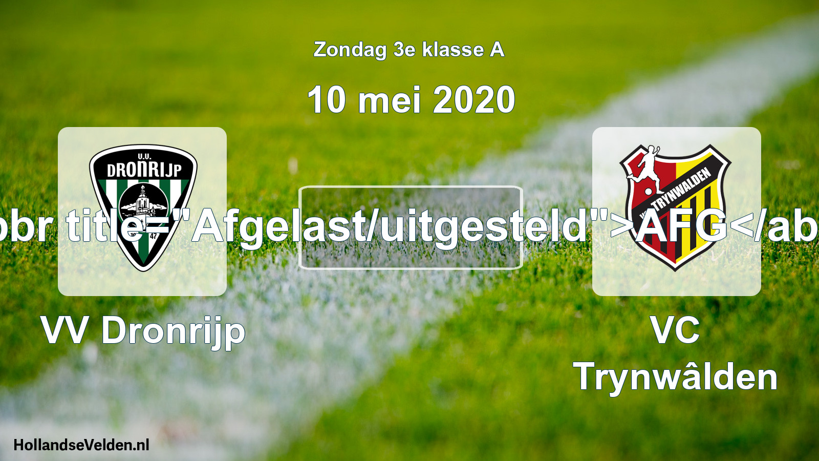 Scheduled Match: VV Dronrijp - VC Trynwâlden (10 May 2020)