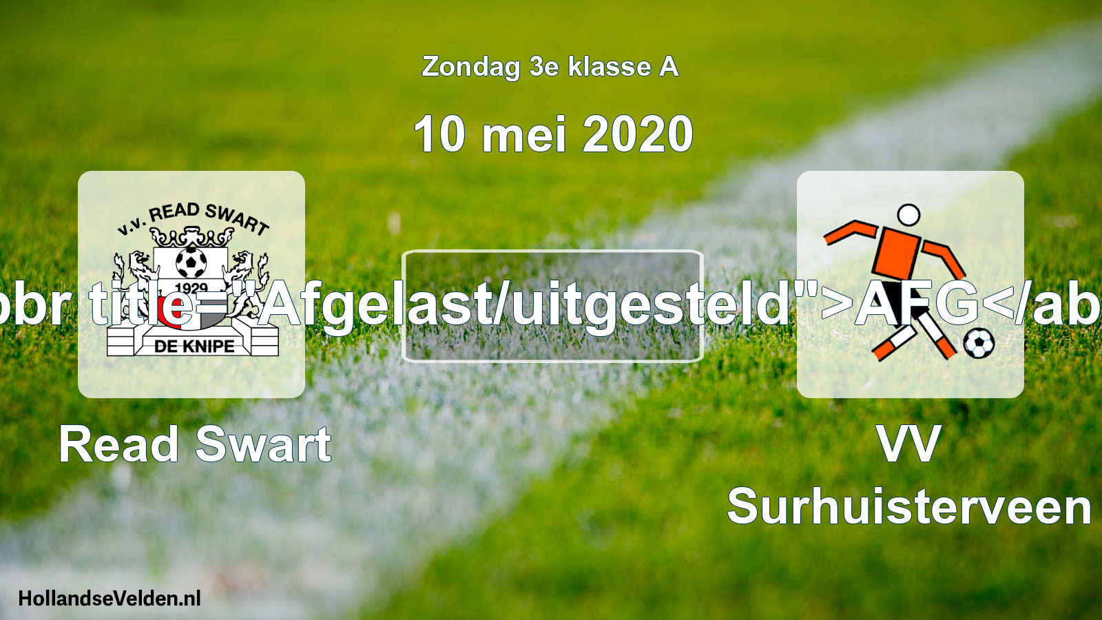 Scheduled Match: Read Swart - VV Surhuisterveen (10 May 2020)