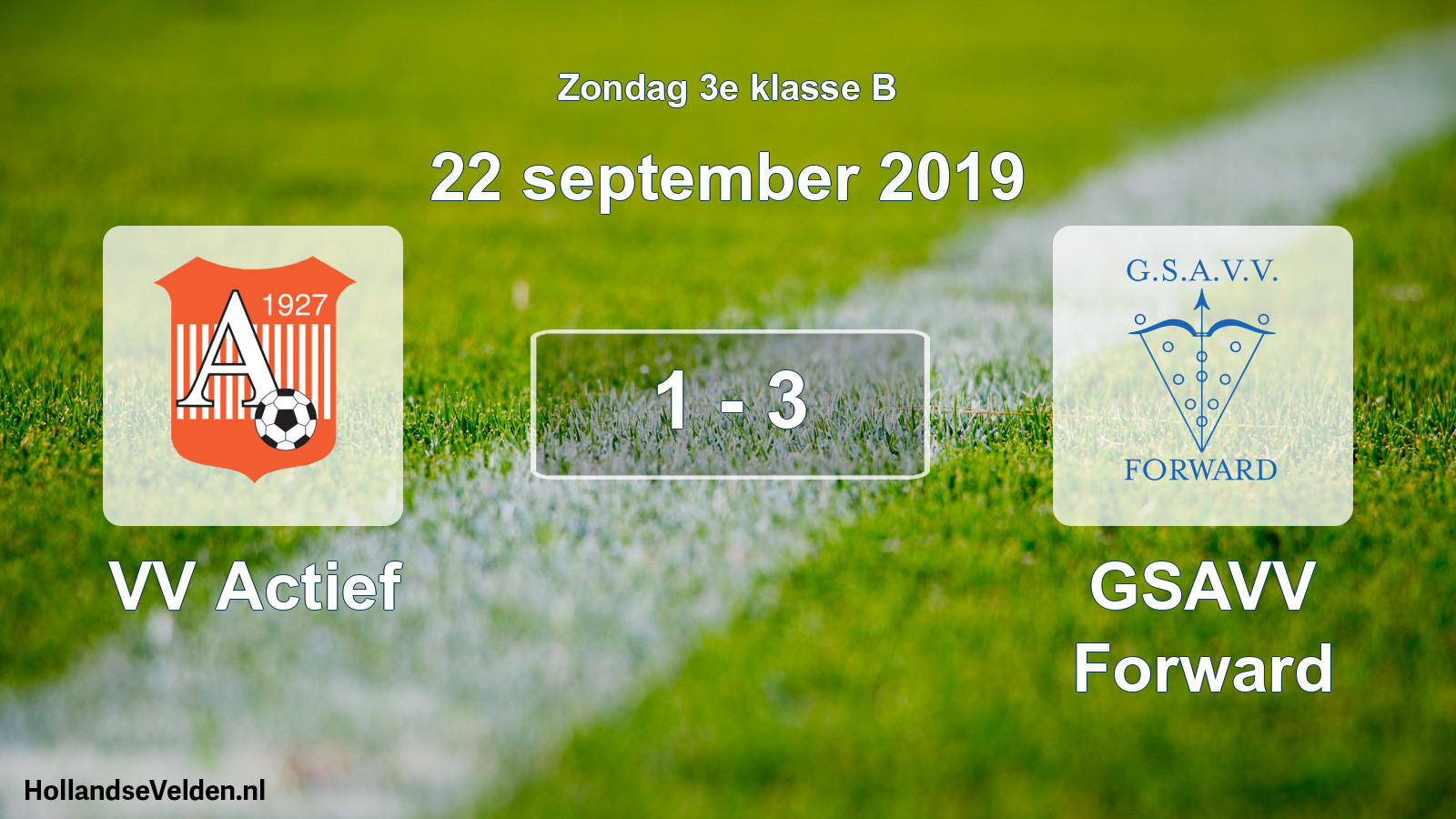 Total number of matches played: VV Actief - GSAVV Forward 1 - 3 (22 September 2019)