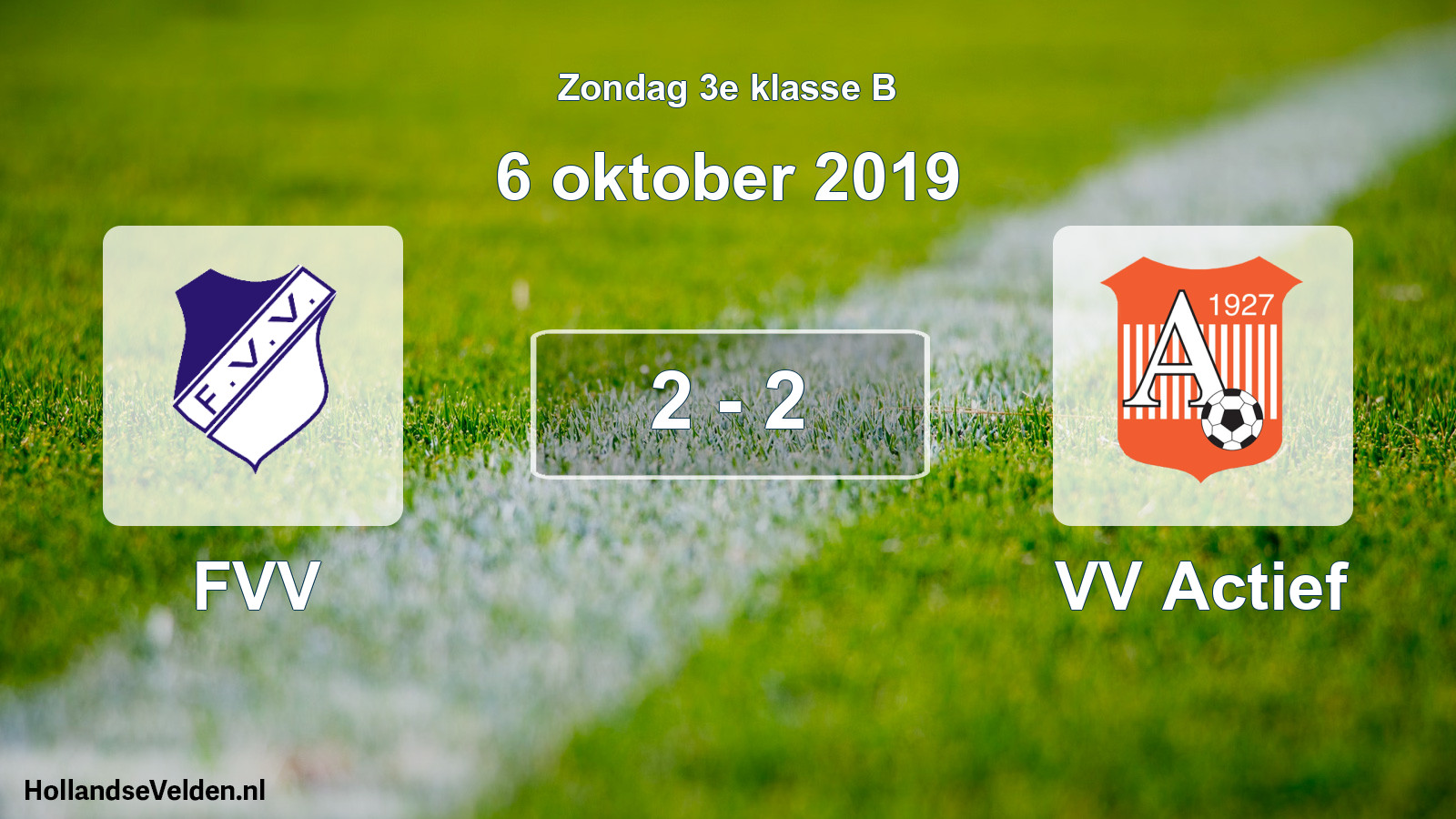 Total number of matches played: FVV - VV Actief 2 - 2 (6 October 2019)