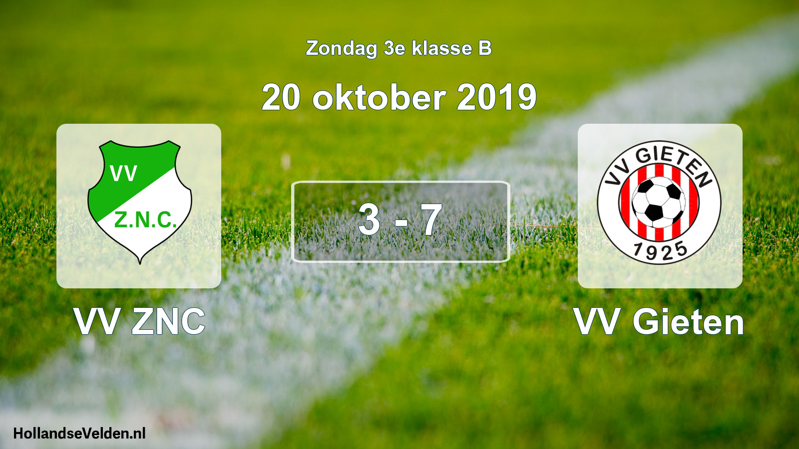 Total number of matches played: VV ZNC - VV Gieten 3 - 7 (20 October 2019)