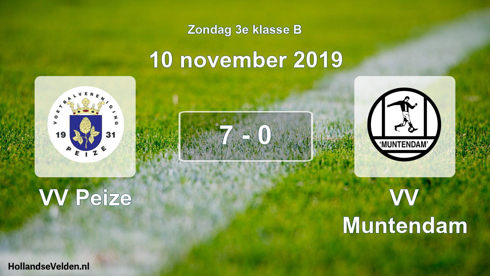Total number of matches played: VV Peize - VV Muntendam 7 - 0 (10 November 2019)