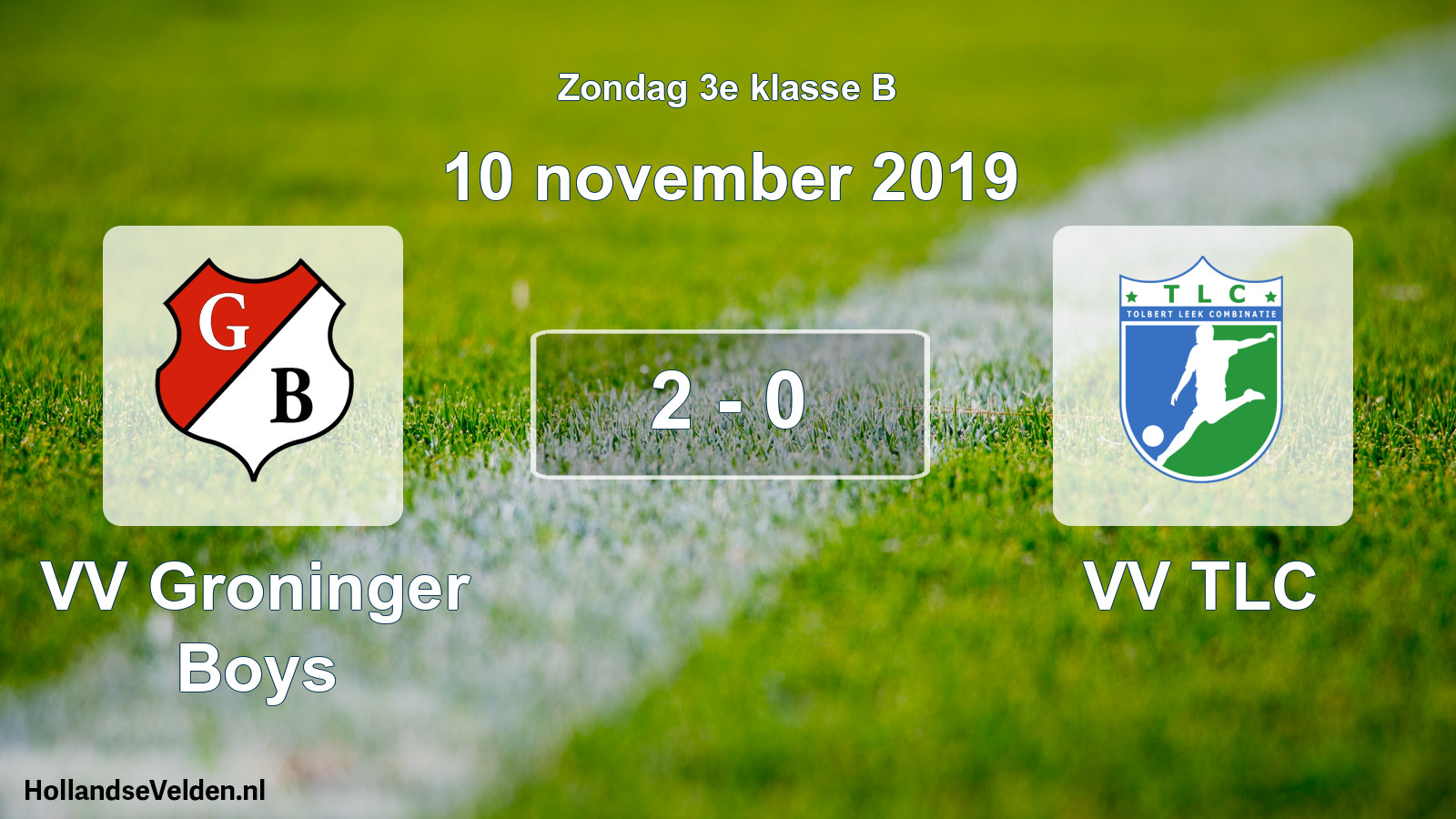 Total number of matches played: VV Groninger Boys - VV TLC 2 - 0 (10 November 2019)
