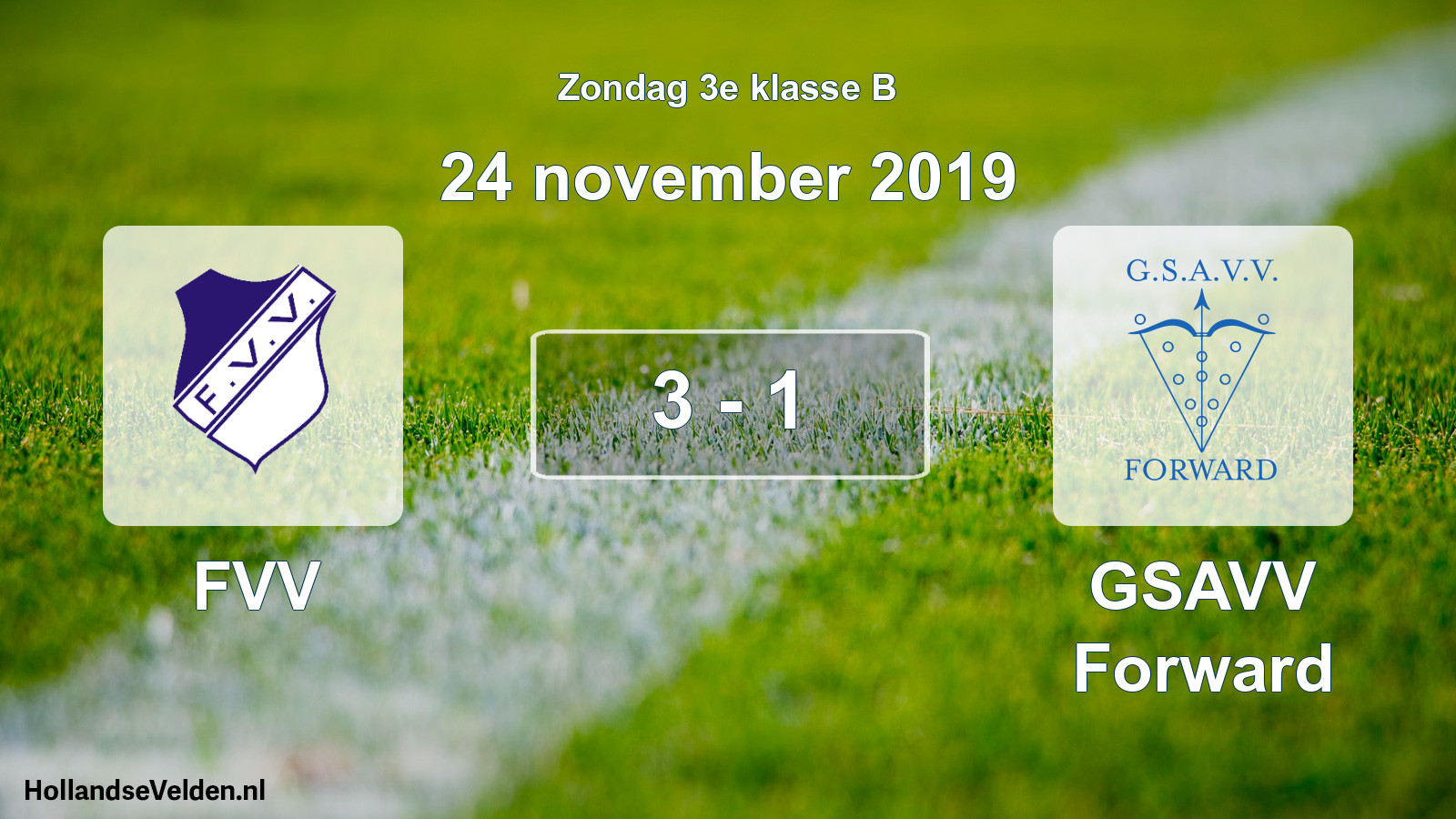 Total number of matches played: FVV - GSAVV Forward 3 - 1 (24 November 2019)