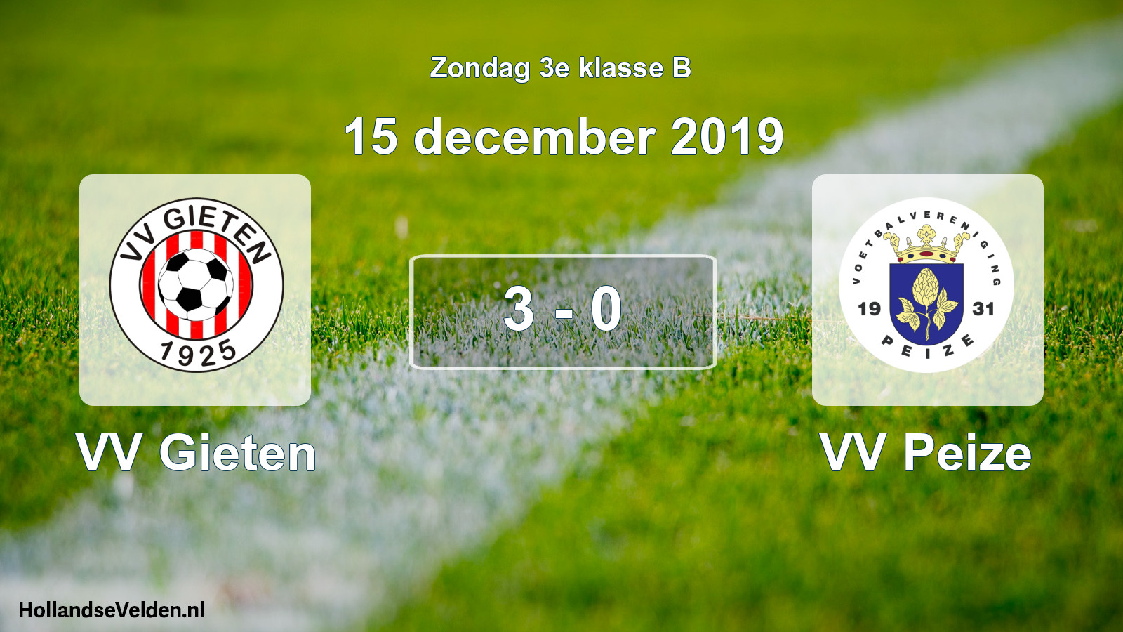 Total number of matches played: VV Gieten - VV Peize 3 - 0 (15 December 2019)