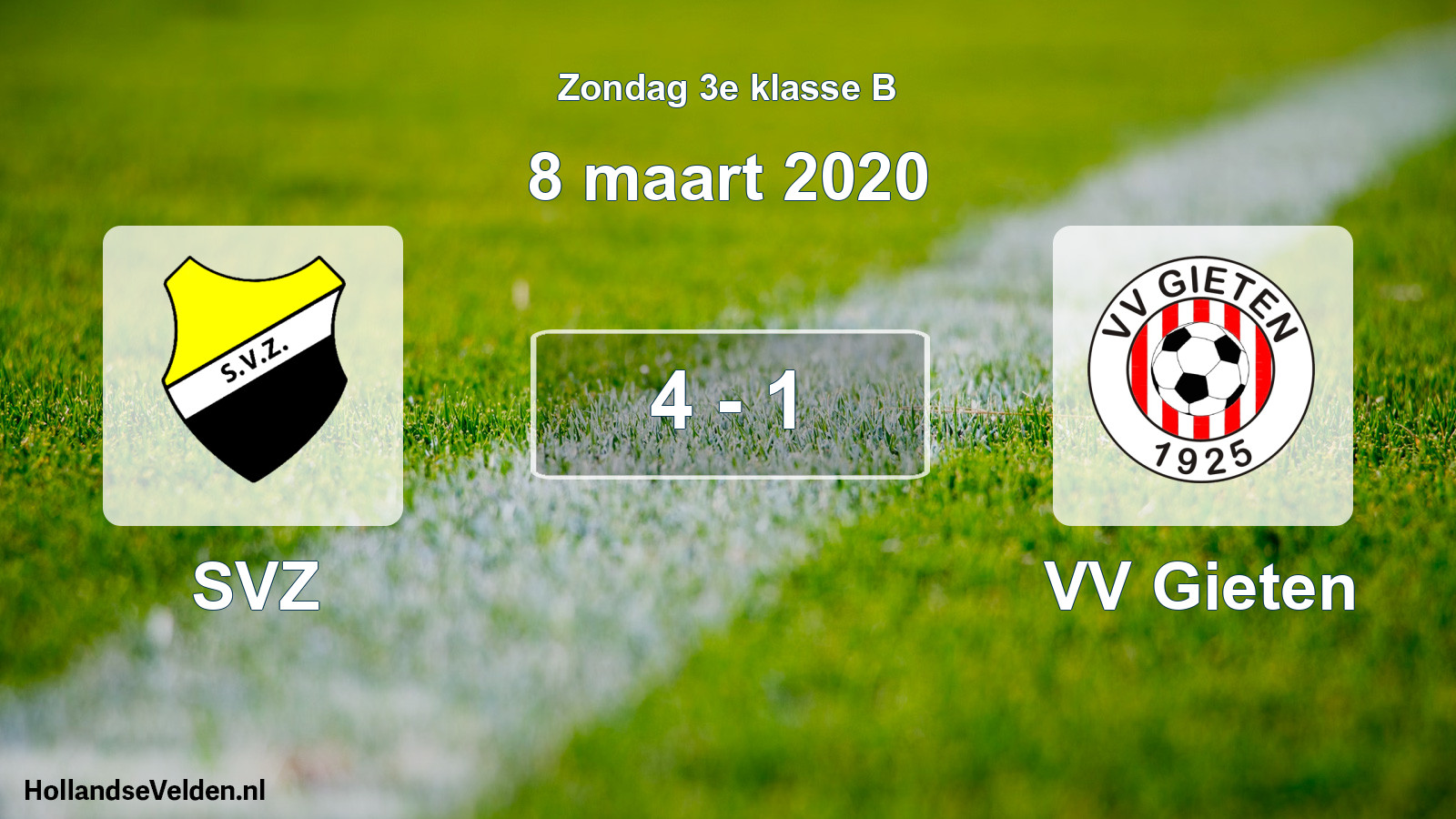 Total number of matches played: SVZ - VV Gieten 4 - 1 (8 March 2020)
