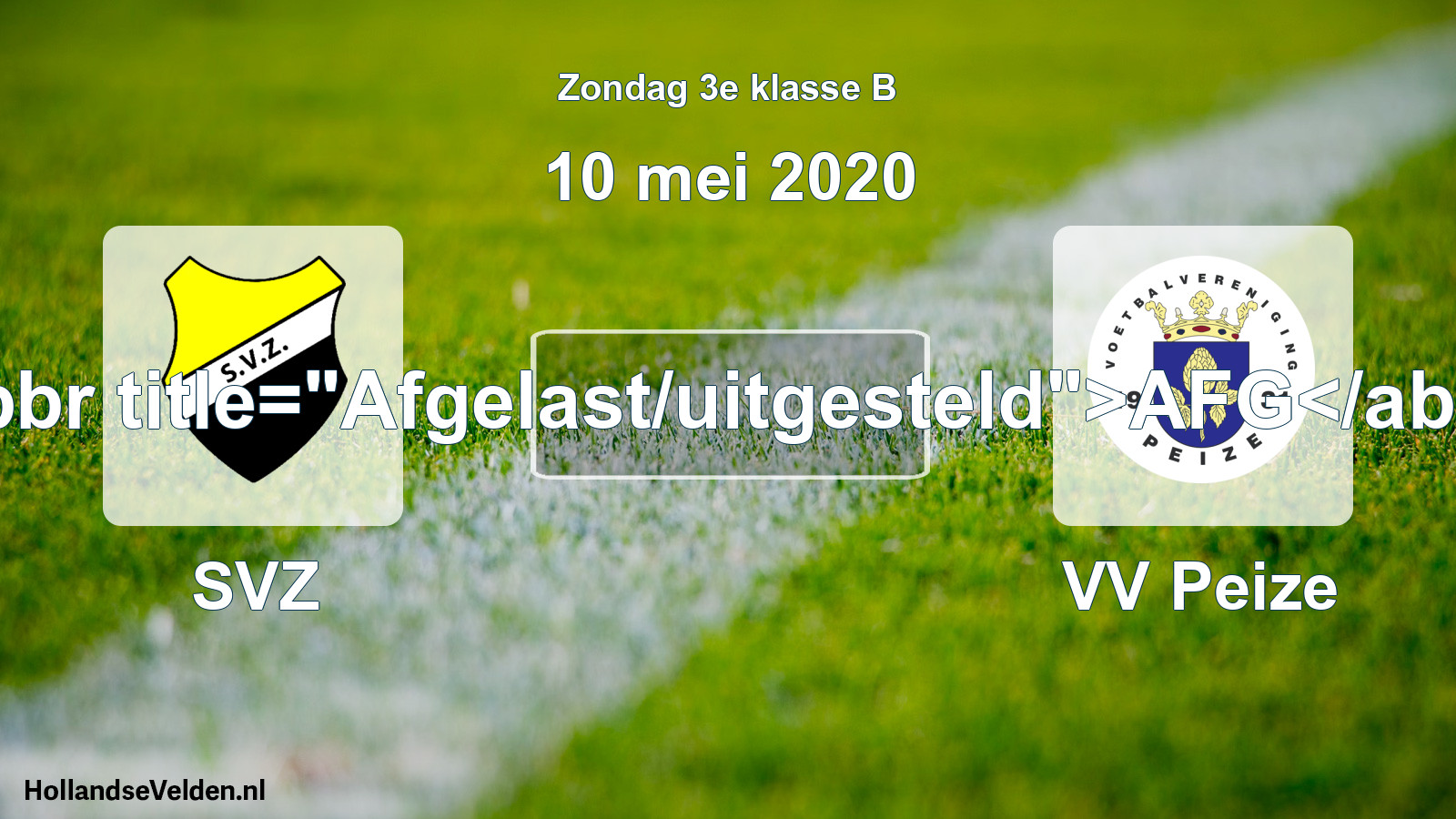 Scheduled Match: SVZ - VV Peize (10 May 2020)
