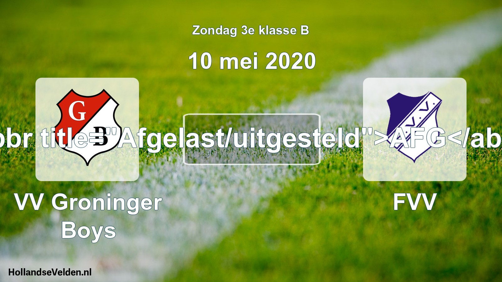 Scheduled Match: VV Groninger Boys - FVV (10 May 2020)