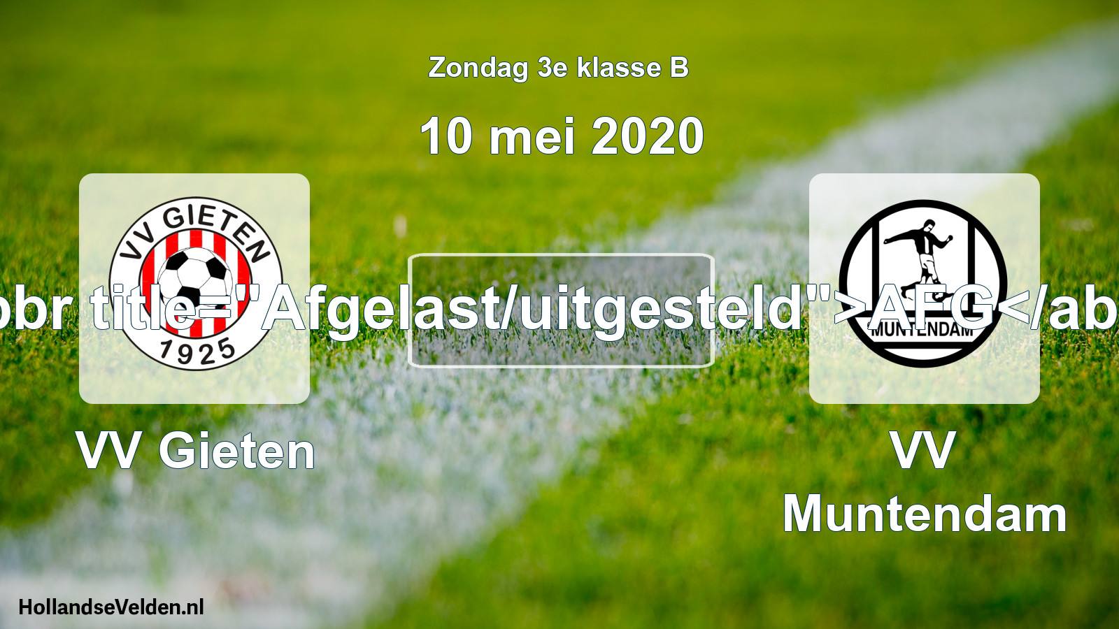 Scheduled Match: VV Gieten - VV Muntendam (10 May 2020)