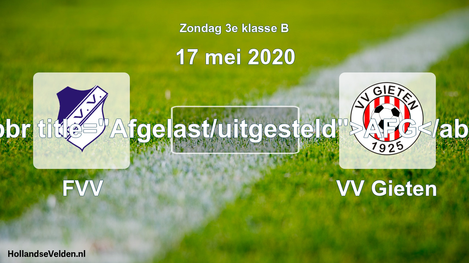 Scheduled Match: FVV - VV Gieten (17 May 2020)