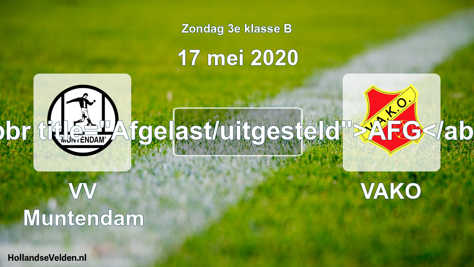 Scheduled Match: VV Muntendam - VAKO (17 May 2020)